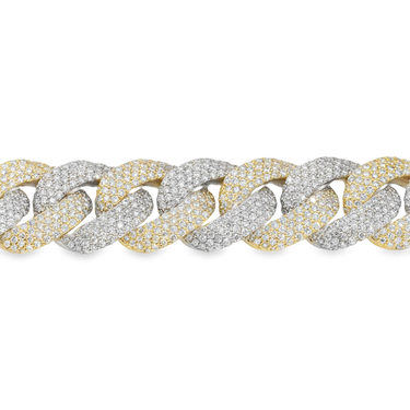 10k Two-Tone Gold Mens Diamond Cuban Chain 60.29 Ctw